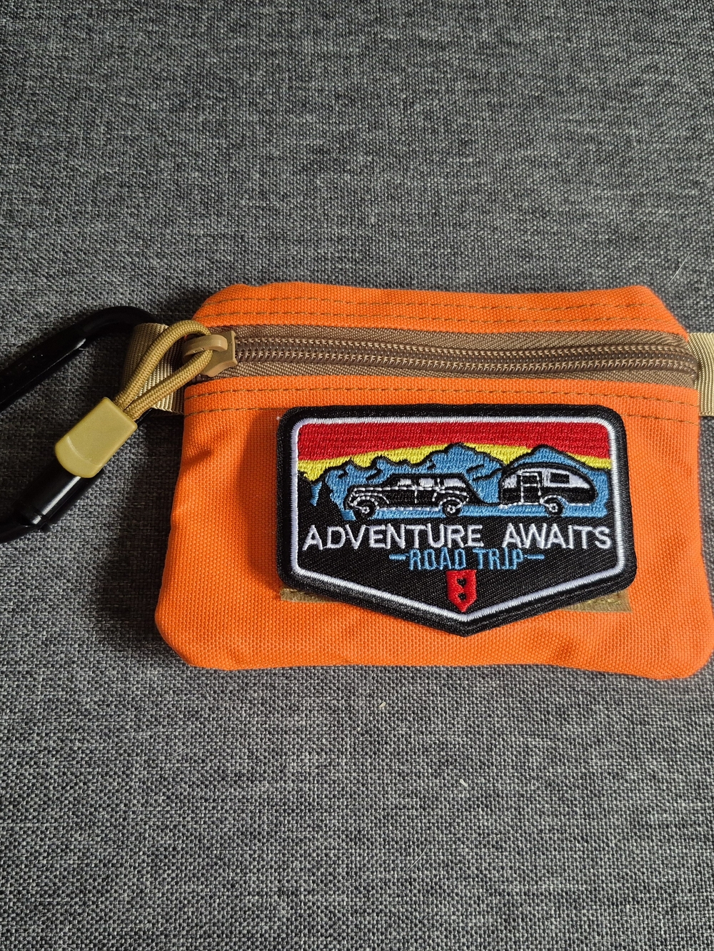 Adventure Awaits Orange Travel Pouch